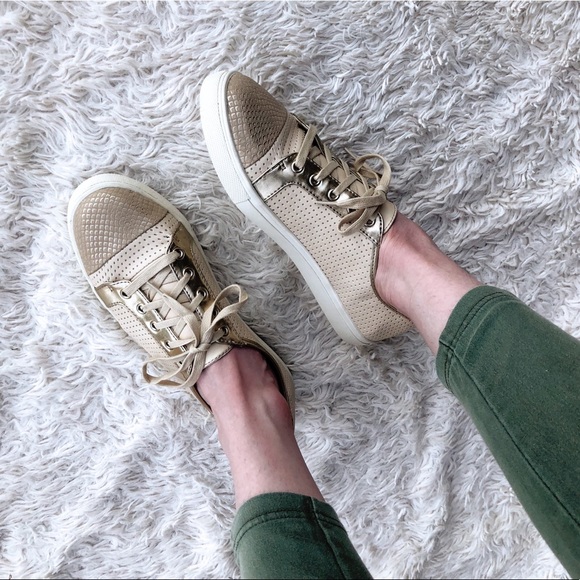 Style & Co. Shoes - STYLE & CO. Gold Metallic Reptile Sneakers